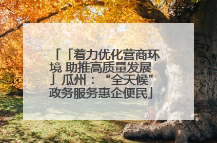 「着力优化营商环境 助推高质量发展」瓜州：“全天候”政务服务惠企便民