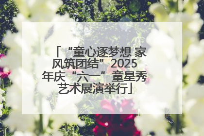 “童心逐梦想 家风筑团结”2025年庆“六一”童星秀艺术展演举行