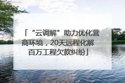 “云调解”助力优化营商环境，20天远程化解百万工程欠款纠纷