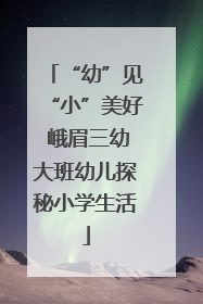 “幼”见“小”美好 峨眉三幼大班幼儿探秘小学生活