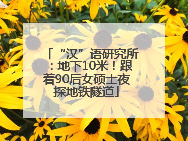 “汉”语研究所：地下10米！跟着90后女硕士夜探地铁隧道
