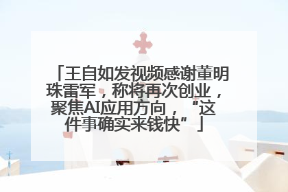 王自如发视频感谢董明珠雷军，称将再次创业，聚焦AI应用方向，“这件事确实来钱快”