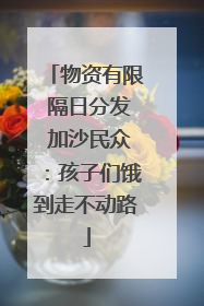 物资有限 隔日分发 加沙民众：孩子们饿到走不动路