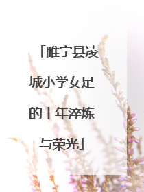 睢宁县凌城小学女足的十年淬炼与荣光