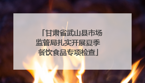 甘肃省武山县市场监管局扎实开展夏季餐饮食品专项检查