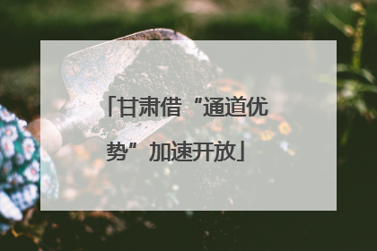 甘肃借“通道优势”加速开放