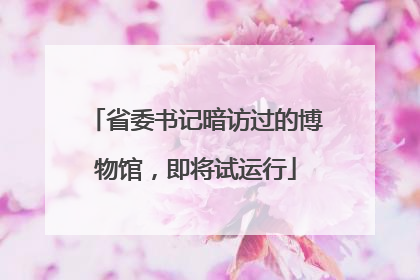 省委书记暗访过的博物馆，即将试运行