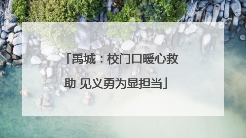 禹城：校门口暖心救助 见义勇为显担当