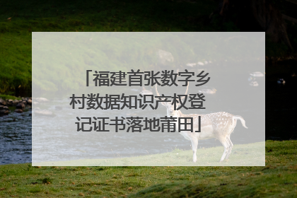 福建首张数字乡村数据知识产权登记证书落地莆田