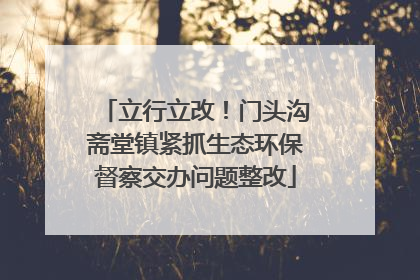立行立改！门头沟斋堂镇紧抓生态环保督察交办问题整改