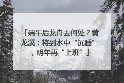 端午后龙舟去何处？黄龙溪：将到水中“沉睡”，明年再“上班”