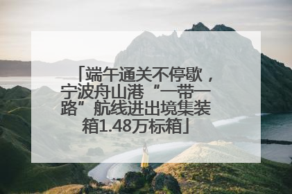 端午通关不停歇，宁波舟山港“一带一路”航线进出境集装箱1.48万标箱