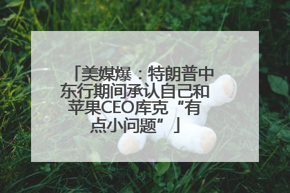 美媒爆：特朗普中东行期间承认自己和苹果CEO库克“有点小问题”