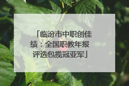 临汾市中职创佳绩：全国职教年报评选包揽冠亚军