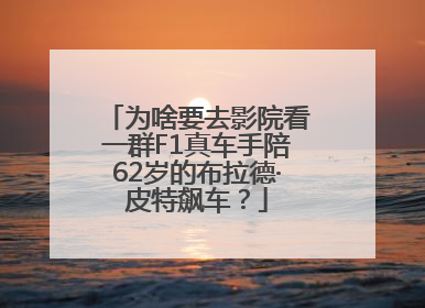 为啥要去影院看一群F1真车手陪62岁的布拉德·皮特飙车？