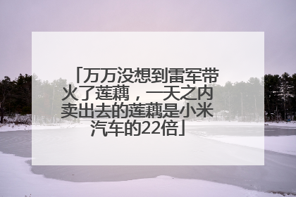 万万没想到雷军带火了莲藕，一天之内卖出去的莲藕是小米汽车的22倍