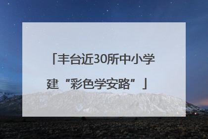 丰台近30所中小学建“彩色学安路”