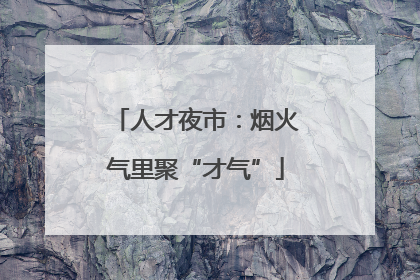 人才夜市：烟火气里聚“才气”