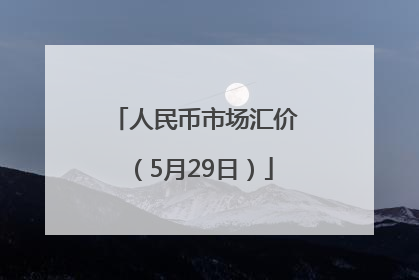 人民币市场汇价（5月29日）