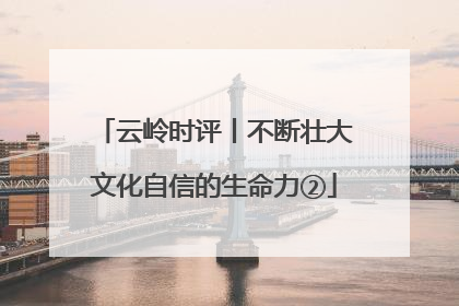 云岭时评丨不断壮大文化自信的生命力②