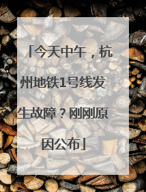 今天中午，杭州地铁1号线发生故障？刚刚原因公布