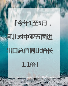 今年1至5月，河北对中亚五国进出口总值同比增长1.1倍
