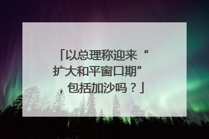 以总理称迎来“扩大和平窗口期”，包括加沙吗？