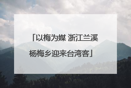 以梅为媒 浙江兰溪杨梅乡迎来台湾客
