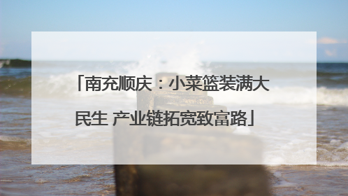 南充顺庆：小菜篮装满大民生 产业链拓宽致富路