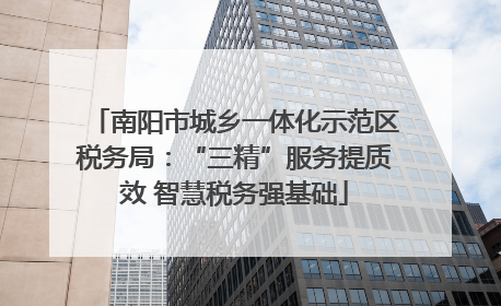 南阳市城乡一体化示范区税务局：“三精”服务提质效 智慧税务强基础