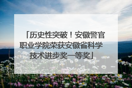 历史性突破！安徽警官职业学院荣获安徽省科学技术进步奖一等奖