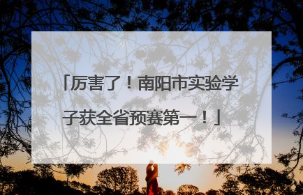 厉害了！南阳市实验学子获全省预赛第一！