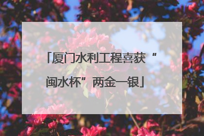 厦门水利工程喜获“闽水杯”两金一银