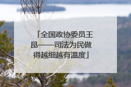 全国政协委员王昆——司法为民做得越细越有温度