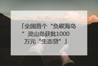 全国首个“负碳海岛”灵山岛获批1000万元“生态贷”
