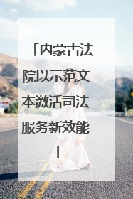 内蒙古法院以示范文本激活司法服务新效能