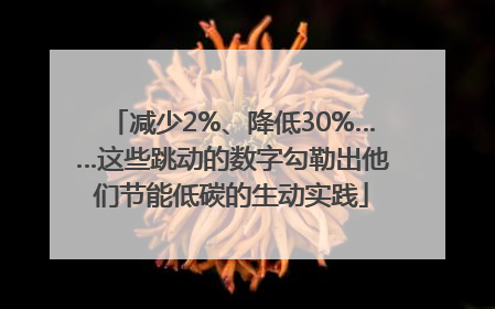 减少2%、降低30%……这些跳动的数字勾勒出他们节能低碳的生动实践