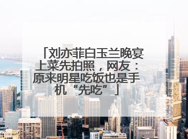 刘亦菲白玉兰晚宴上菜先拍照，网友：原来明星吃饭也是手机“先吃”