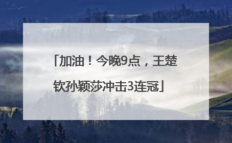 加油！今晚9点，王楚钦孙颖莎冲击3连冠