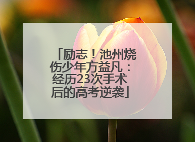 励志！池州烧伤少年方益凡：经历23次手术后的高考逆袭