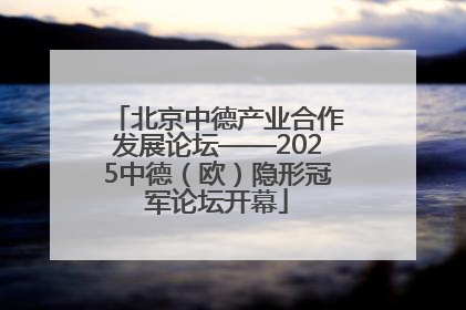 北京中德产业合作发展论坛——2025中德（欧）隐形冠军论坛开幕