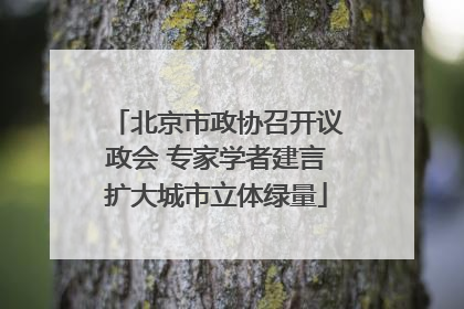 北京市政协召开议政会 专家学者建言扩大城市立体绿量