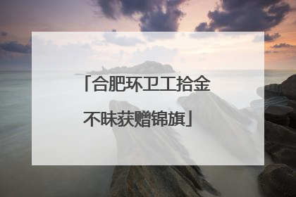 合肥环卫工拾金不昧获赠锦旗