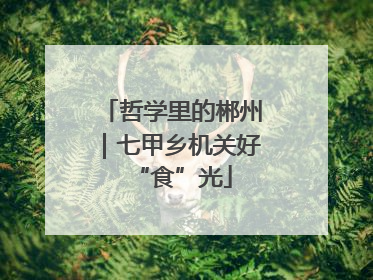 哲学里的郴州｜七甲乡机关好“食”光