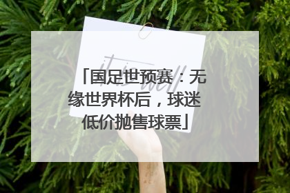 国足世预赛：无缘世界杯后，球迷低价抛售球票
