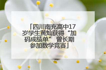 四川南充高中17岁学生黄灿获得“加码成绩单” 曾长期参加数学竞赛
