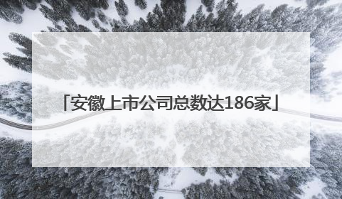 安徽上市公司总数达186家