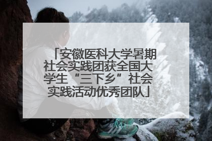 安徽医科大学暑期社会实践团获全国大学生“三下乡”社会实践活动优秀团队