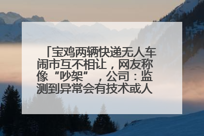 宝鸡两辆快递无人车闹市互不相让，网友称像“吵架”，公司：监测到异常会有技术或人为干预处置