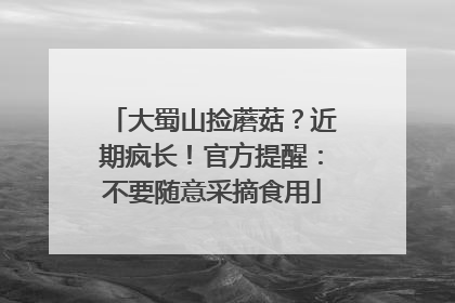 大蜀山捡蘑菇？近期疯长！官方提醒：不要随意采摘食用